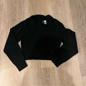 h&m black collared sweater